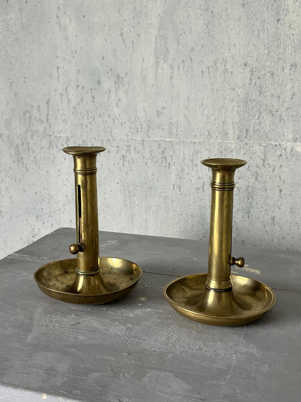 Pair of brass candlesticks