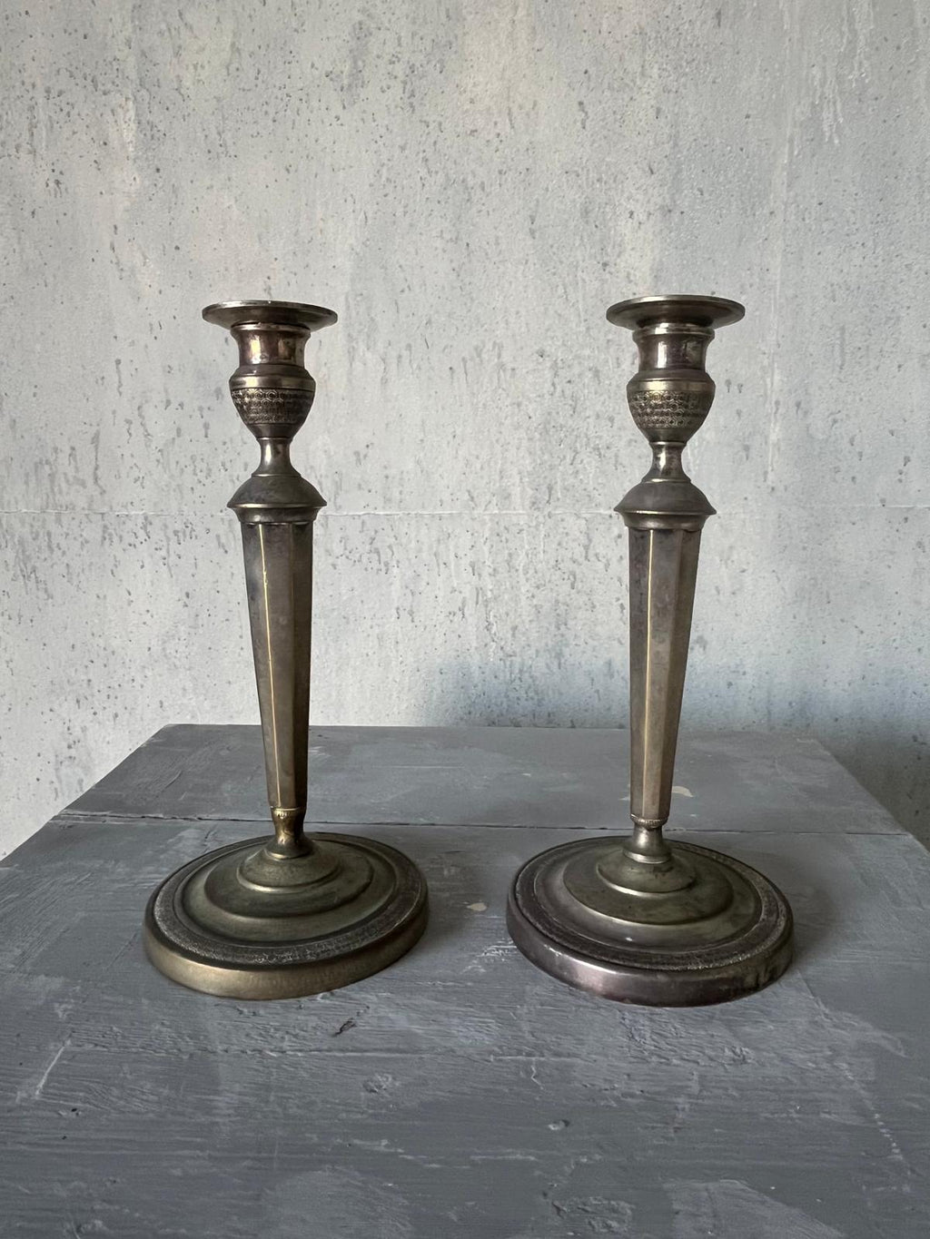 Pair of brass candlesticks