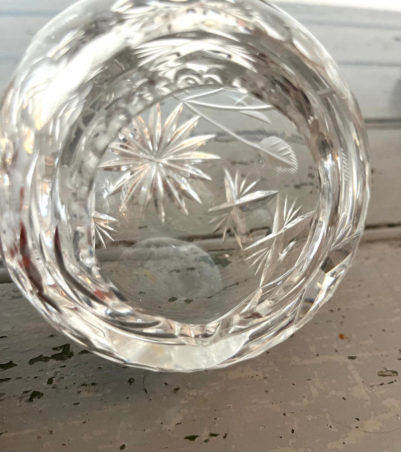 Cut glass crystal cigar ashtray