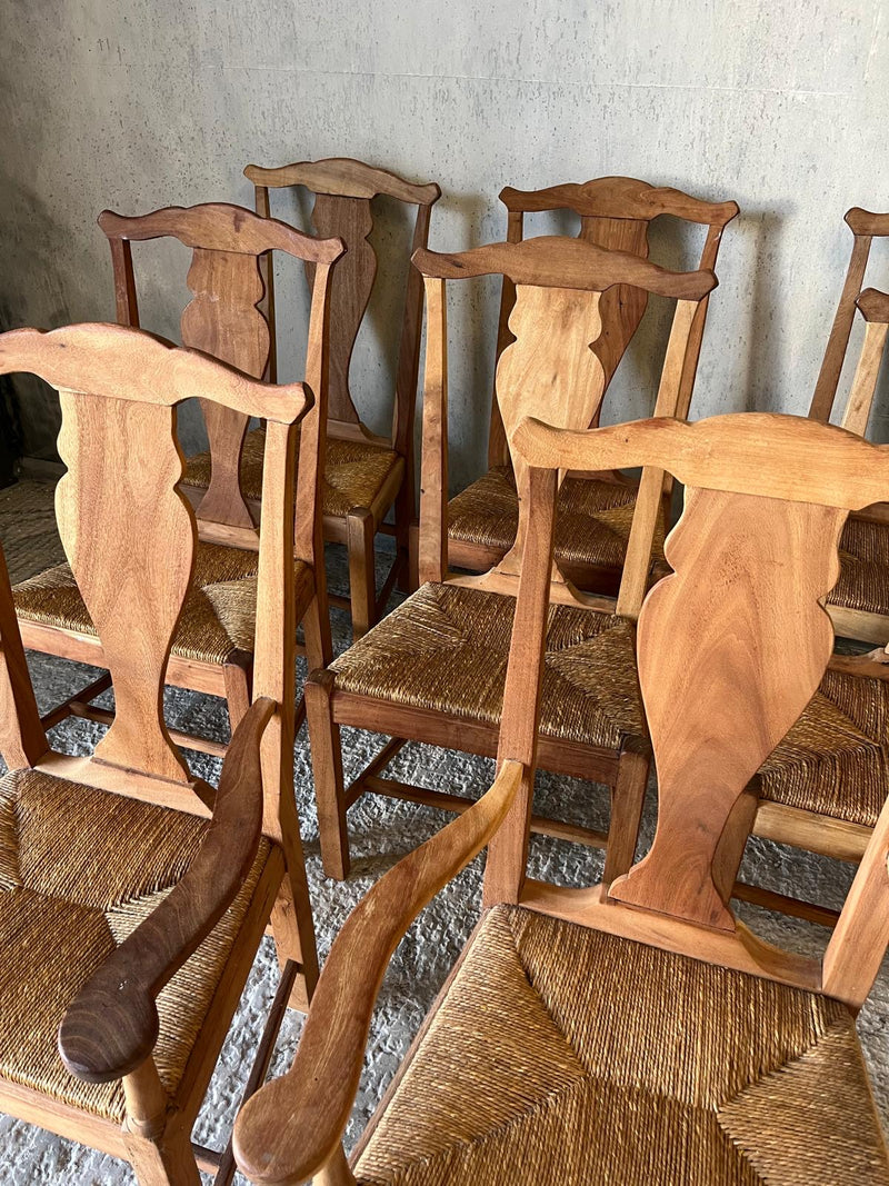 Set of 8 country chairs