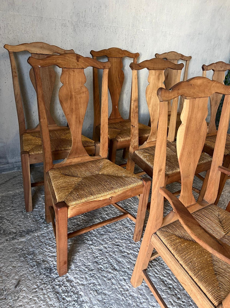 Set of 8 country chairs