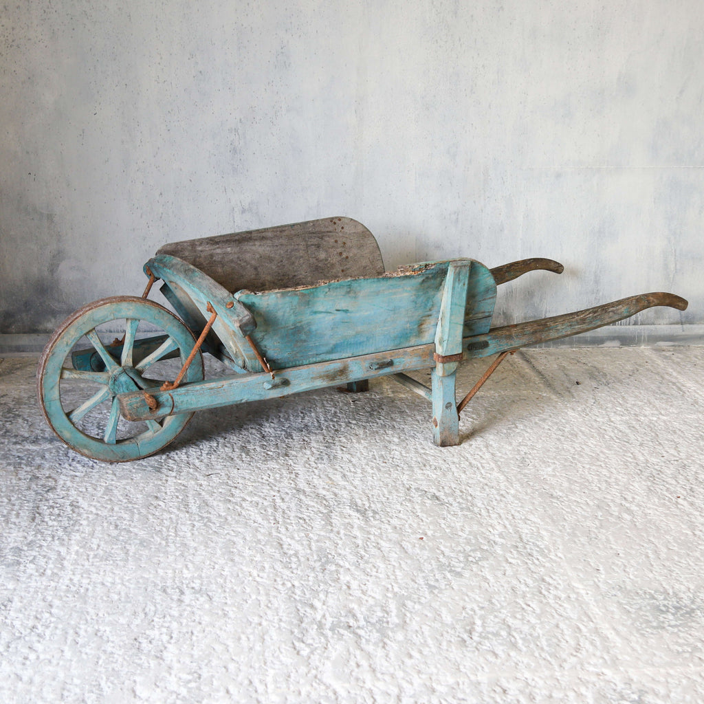 Original painted French Wheel barrow