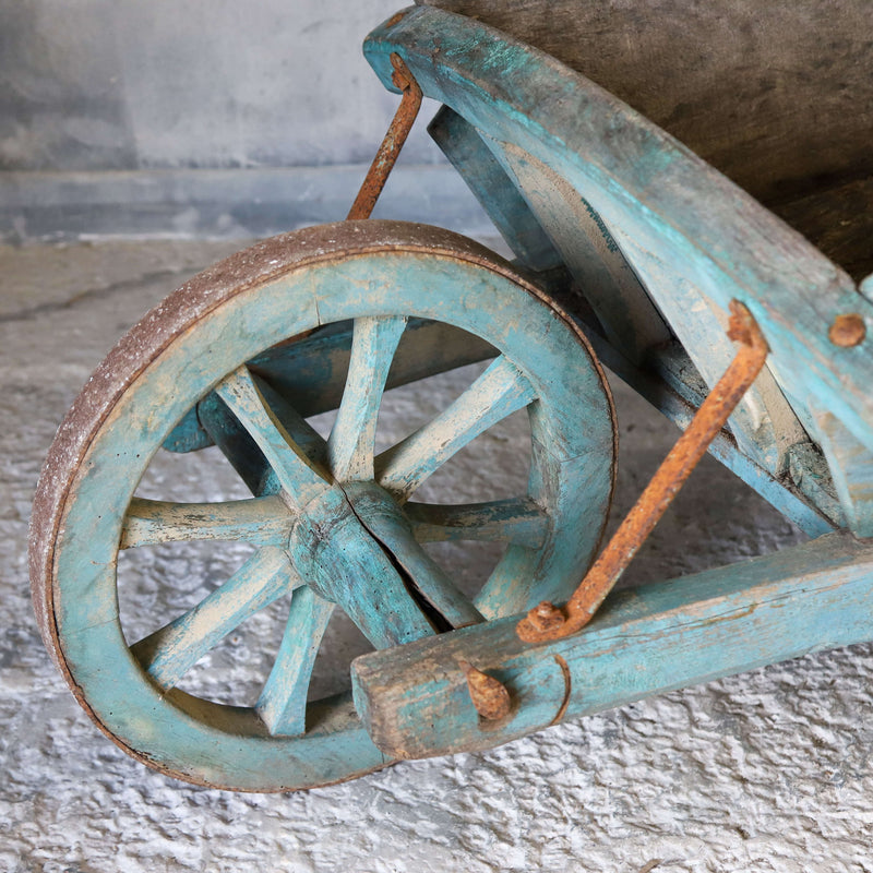 Original painted French Wheel barrow