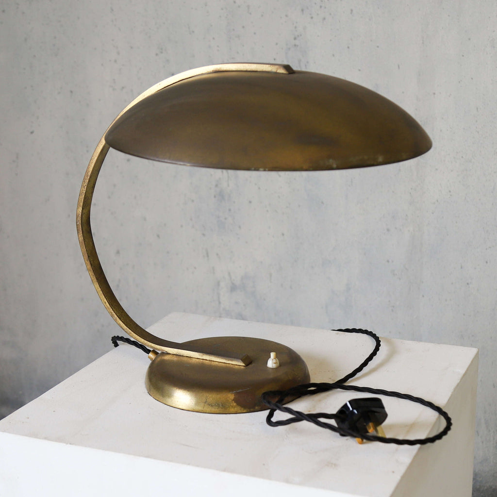 Large Original Bauhaus Brass Desk Lamp by Hillebrand c 1930