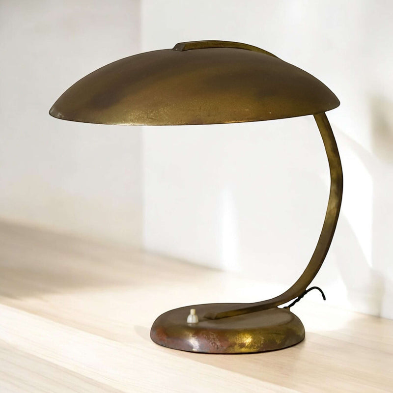 Large Original Bauhaus Brass Desk Lamp by Hillebrand c 1930