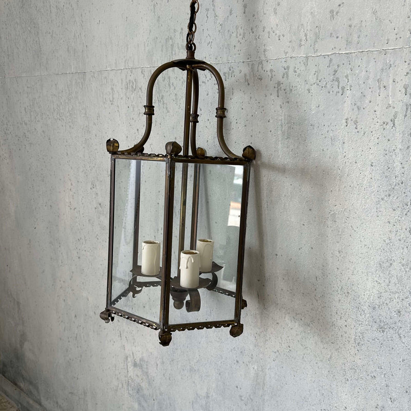 French brass hexagonal lantern