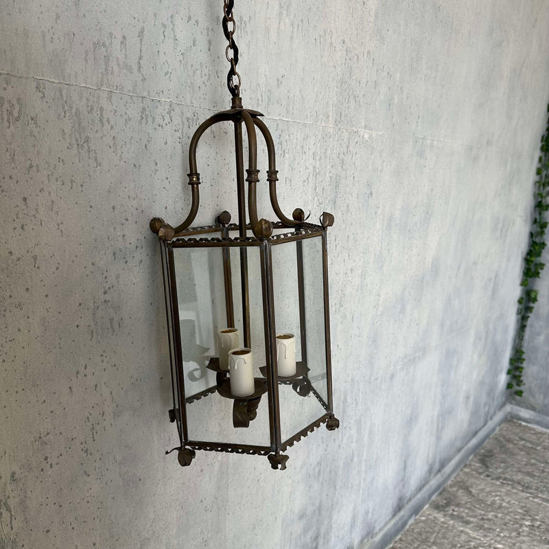 French brass hexagonal lantern