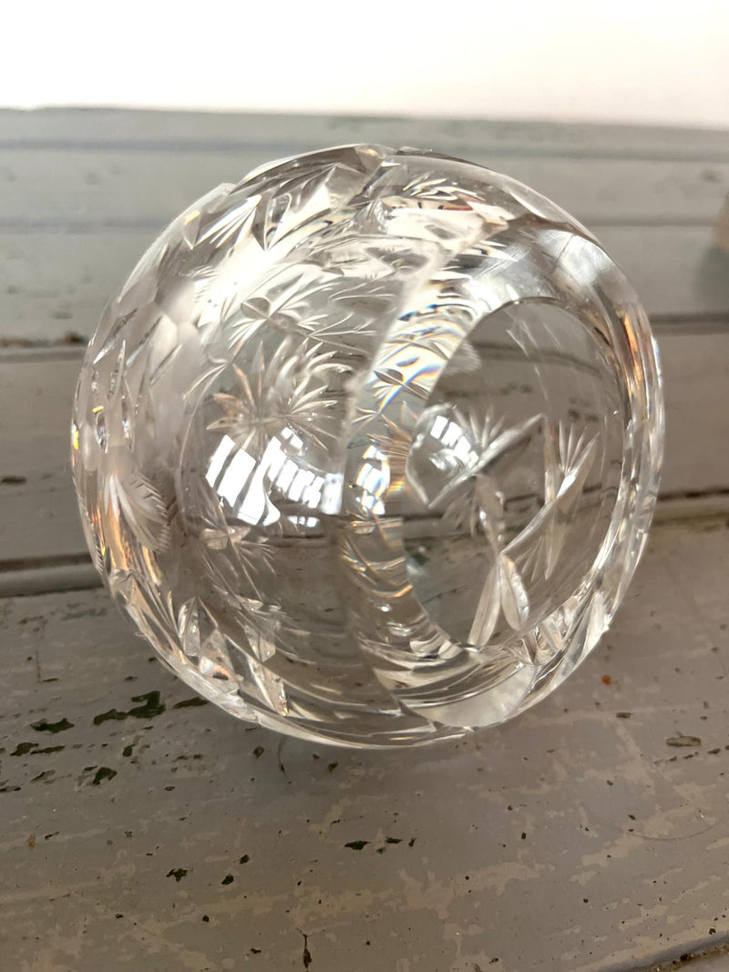 Cut glass crystal cigar ashtray