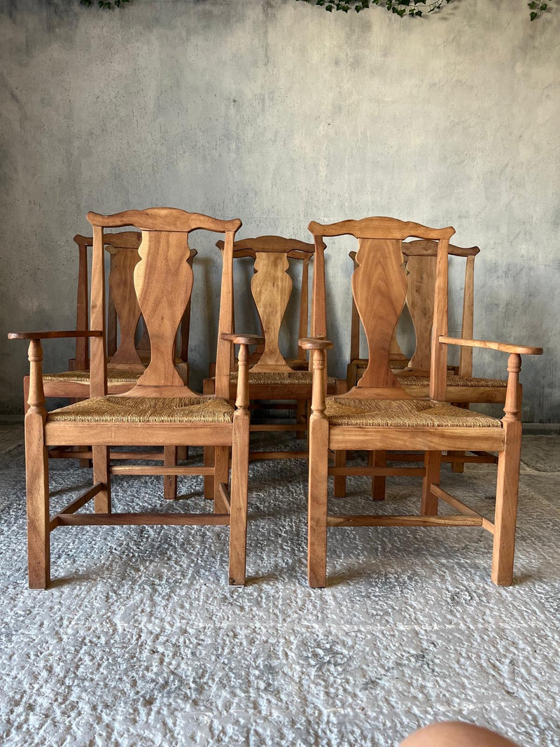 Set of 8 country chairs