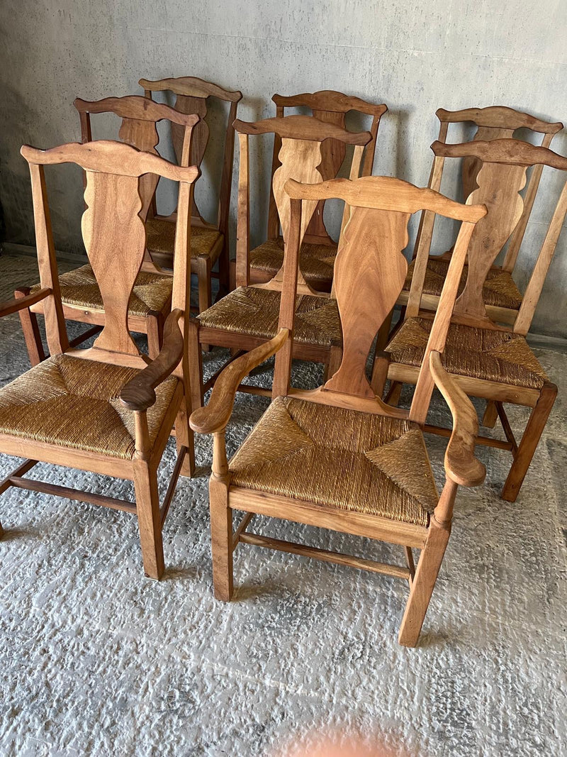 Set of 8 country chairs