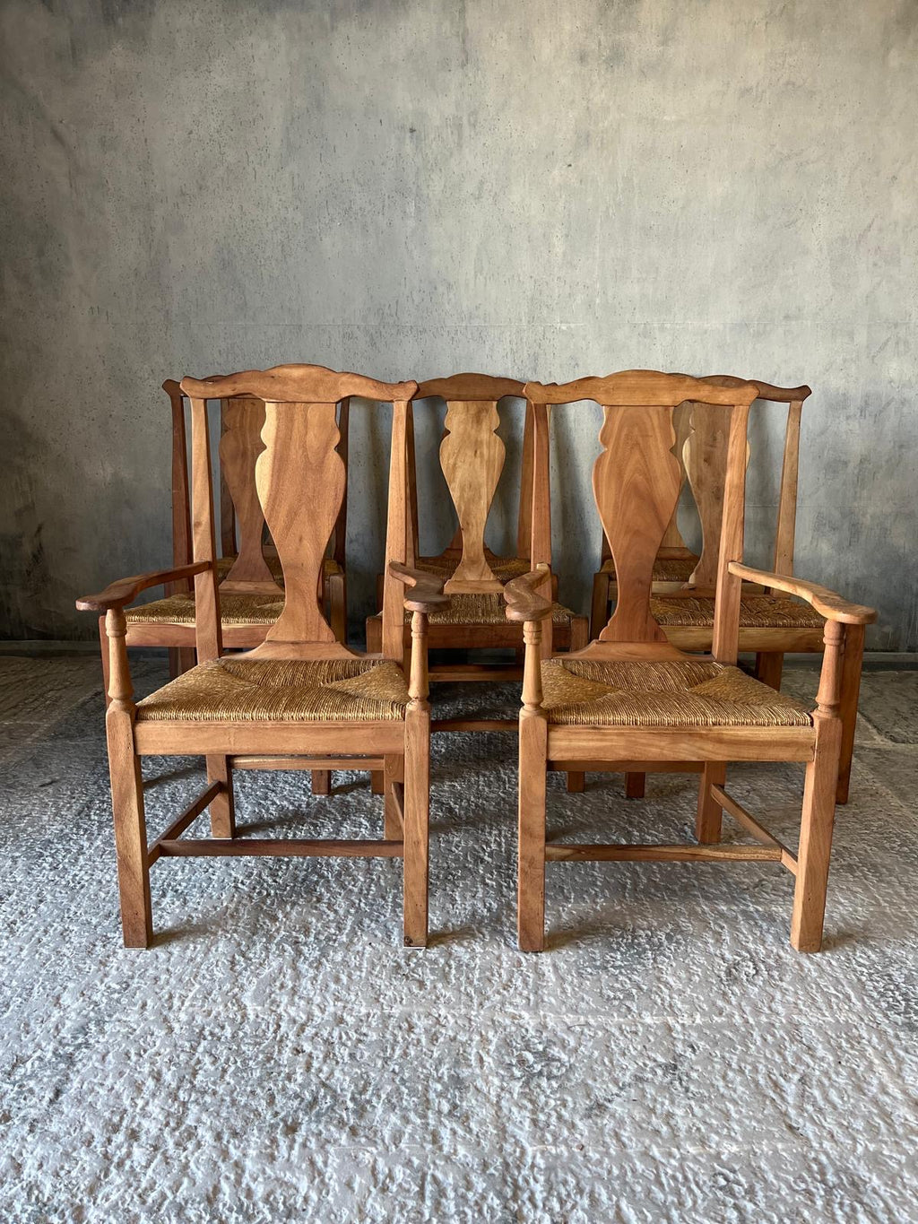 Set of 8 country chairs