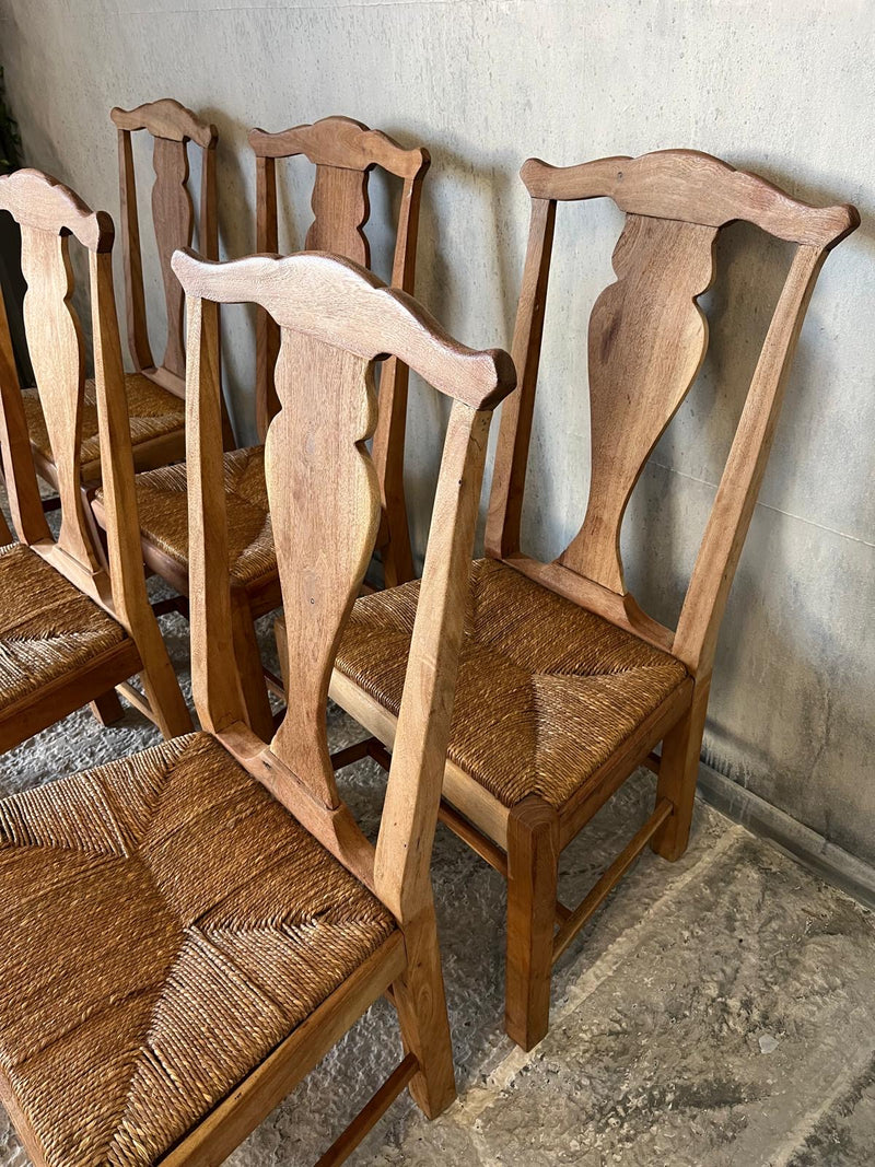 Set of 8 country chairs