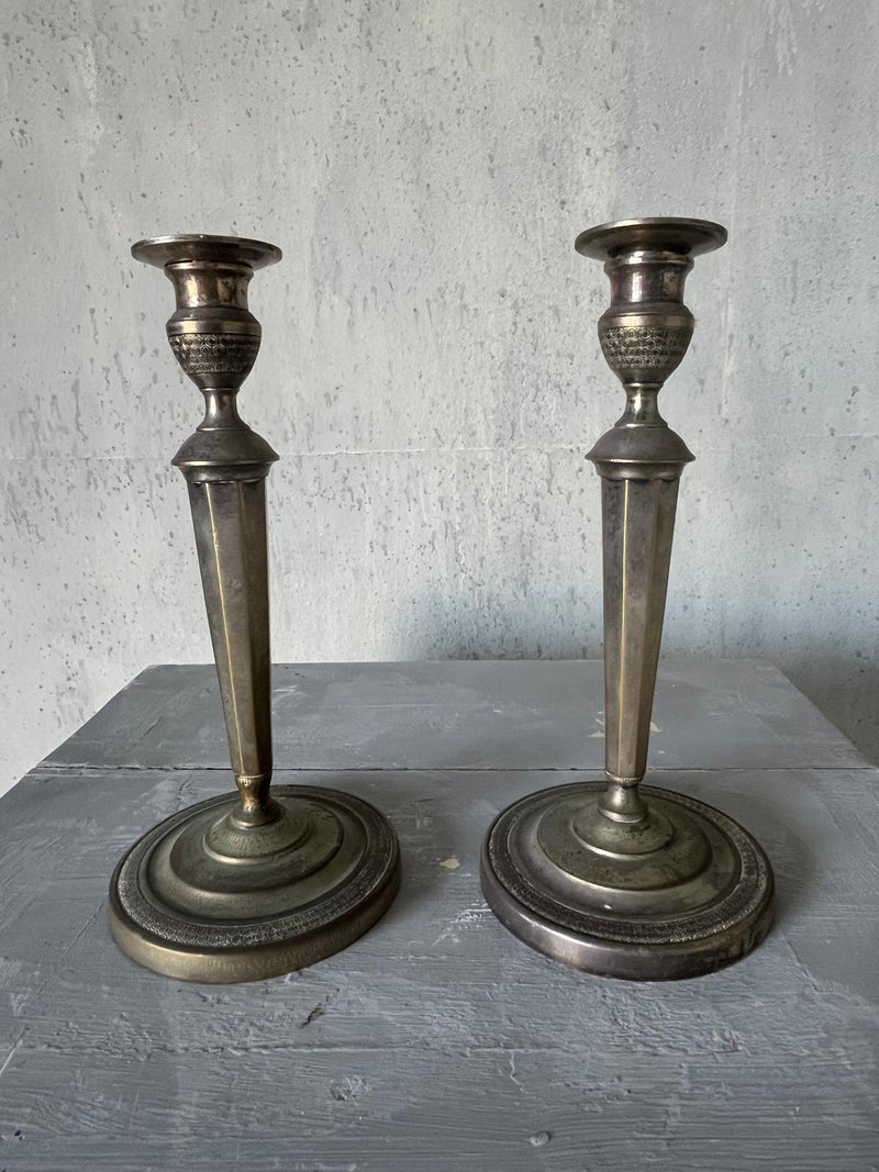 Pair of brass candlesticks