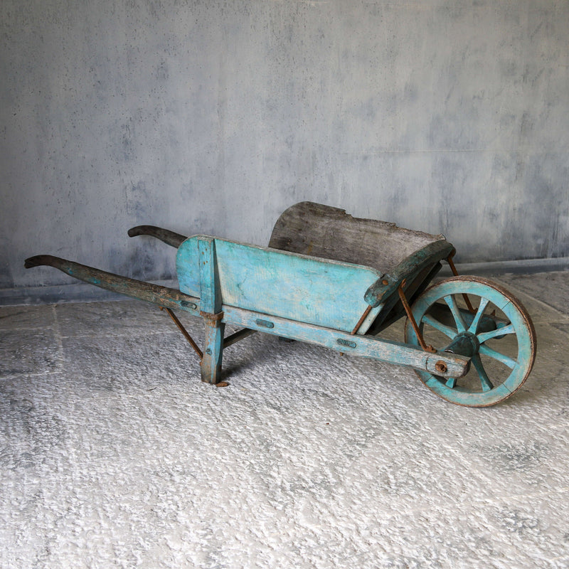 Original painted French Wheel barrow