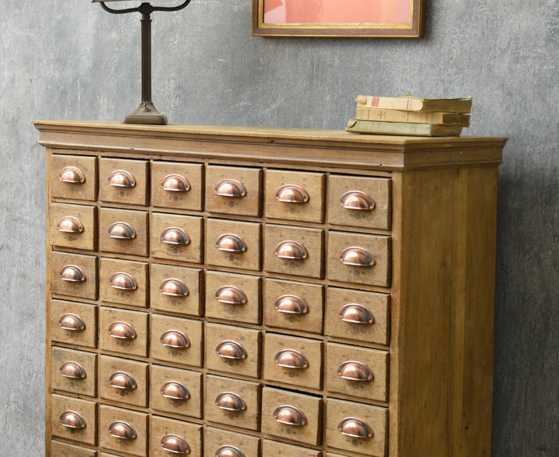 English oak bank of drawers