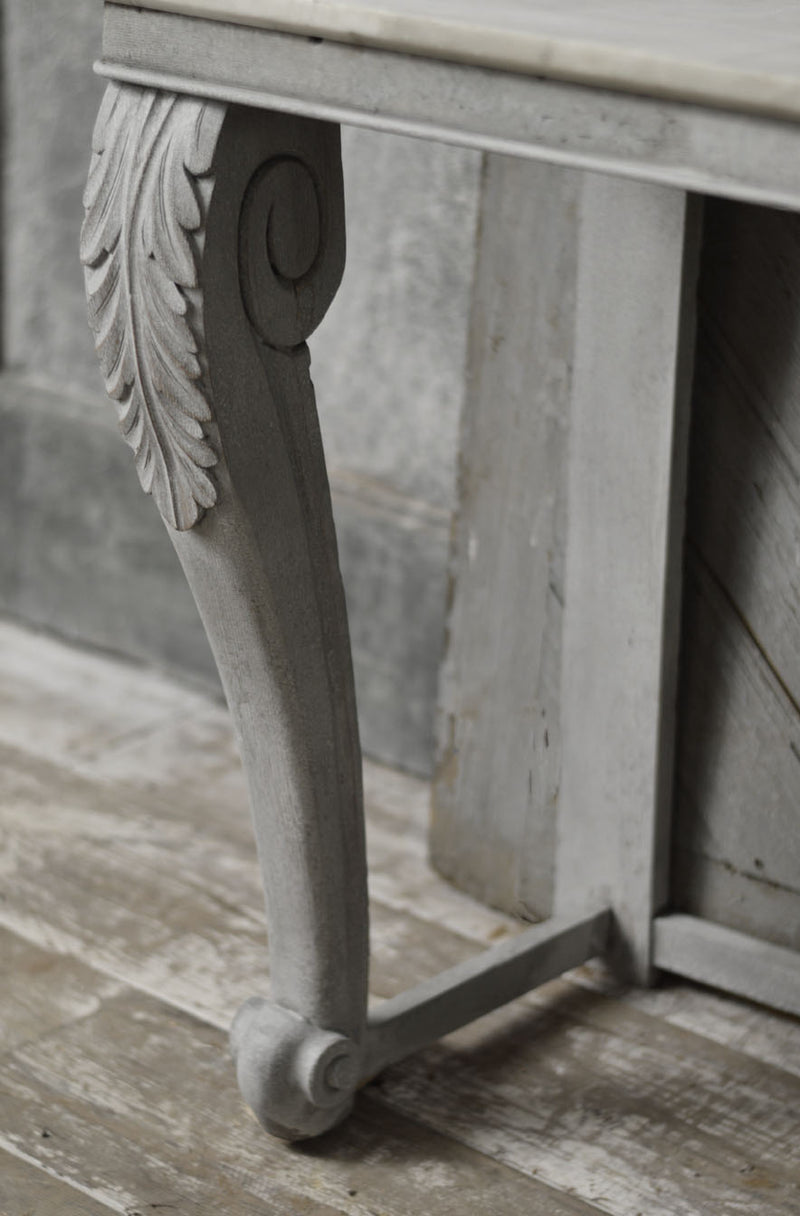 ENGLISH MARBLE TOP CONSOLE TABLE